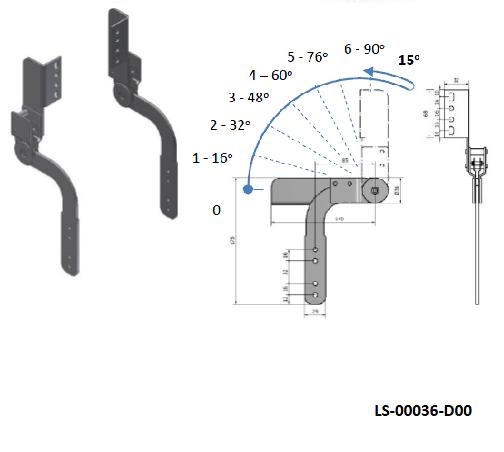Headrest mechanism LW-6L-10  90-180deg
