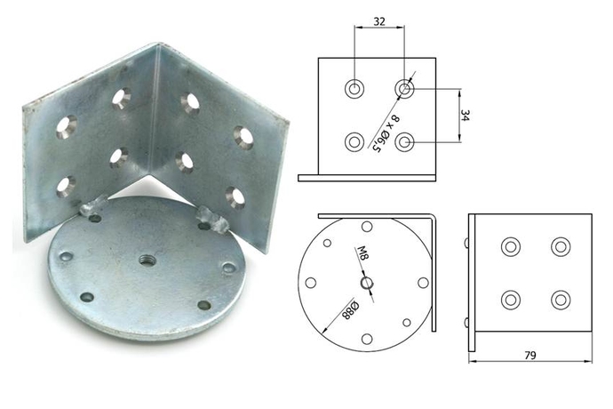 Mounting plate welded