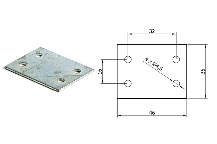 Mounting plate 36x46