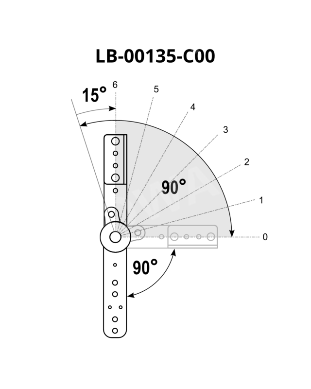 Ratchet Mechanism  ICS-SS-6-90 - small 40 90°-180° with spring (R+L) with angle bracket G