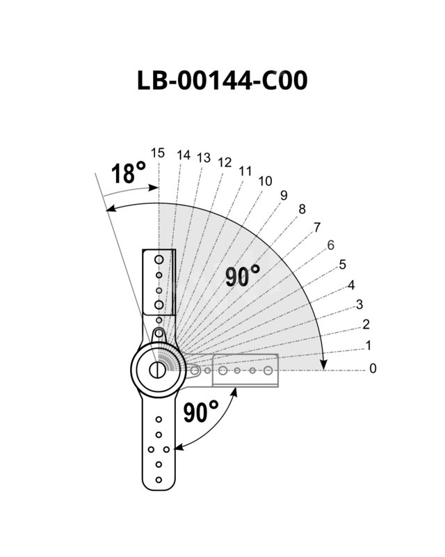Mechanizm zapadkowy IS250-SS45-15-90 90°-180° z kątownikiem G