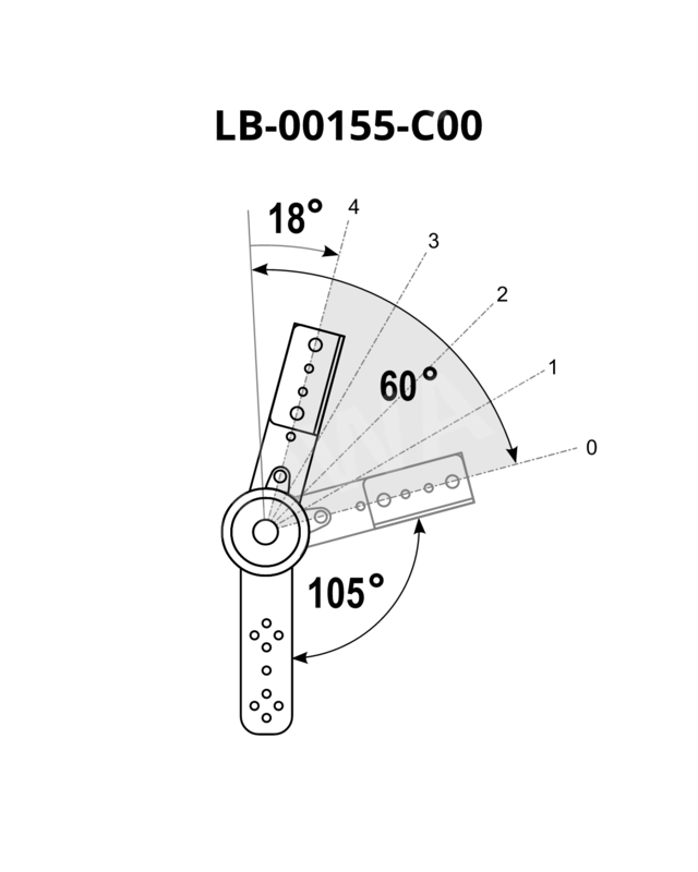 Ratchet Mechanism IWS-SS-4-90 – small 40 105°–165° (with Spring) with Bracket G R+L