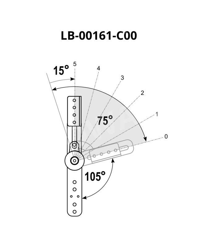 Mechanizm IW150T-5-90 - 105°-180° small z ruchomym kątownikiem 