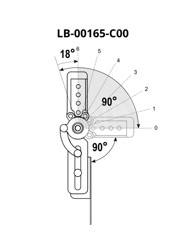 Mechanizm zapadkowy zagłówka IW-6-90TT - przegub 90-180°