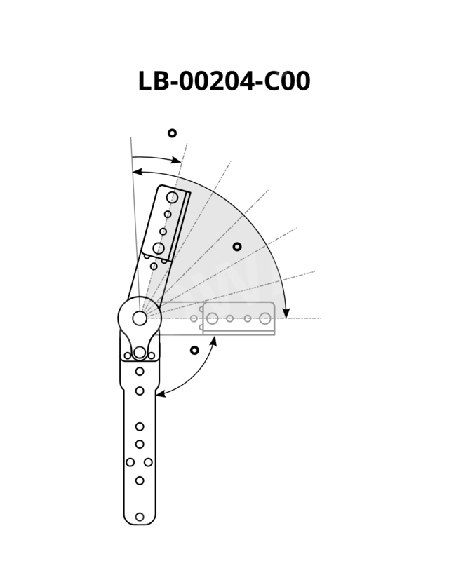 Ratchet mechanism IWS-SS-5-90-L –90–165° – with spring – with angle bracket G R+L