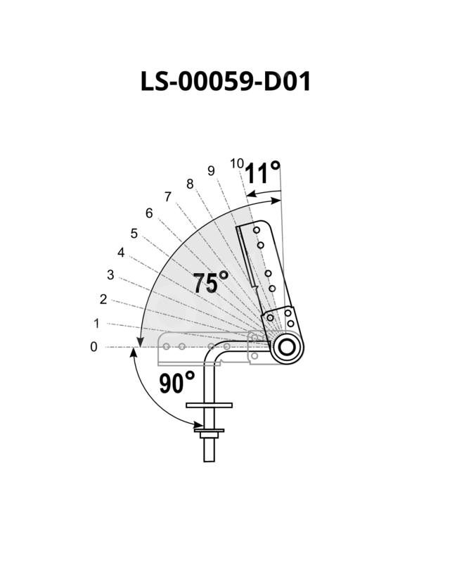 Kopfstützenmechanismus LXM-10L-32 90°–165° 10-stufig