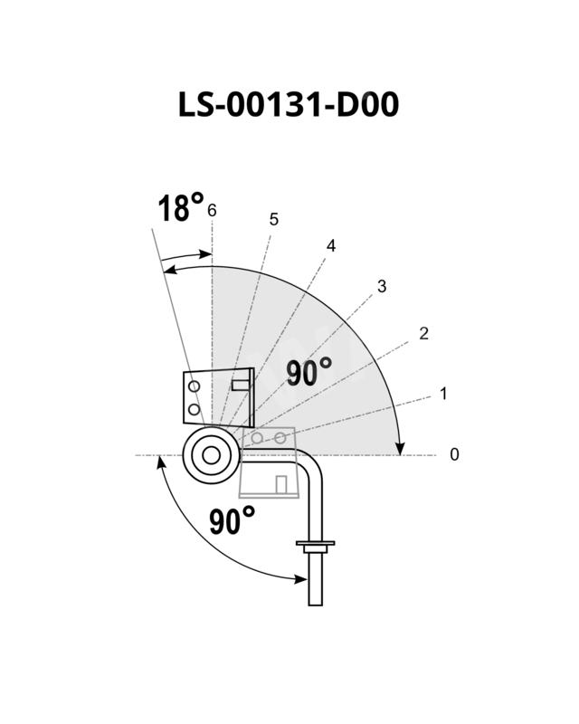 Mechanizm zagłówka GDW-6L-32-śruba 90° -180°
