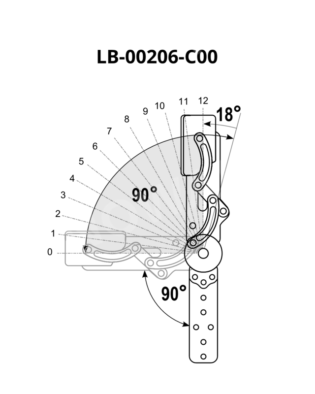 Mechanizm IXM150T-SS45-12-90 90°-180° ze sprężyną (P+L) 