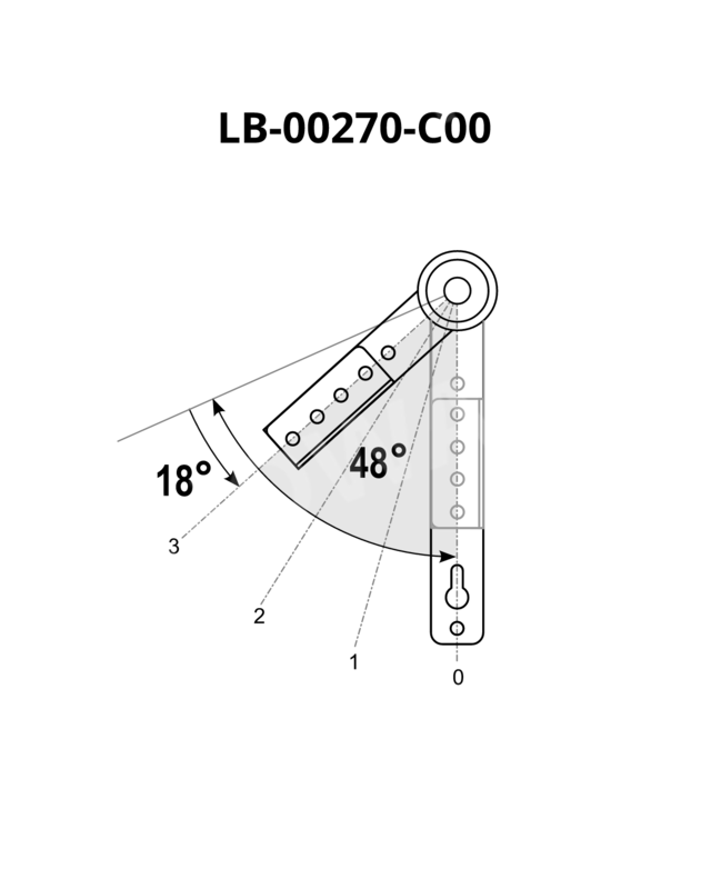 Mechanizm zapadkowy IWS-SS-3-90-LC - small 40  0°-48° ( ze sprężyną) z kątownikiem G (P+L)  LONG