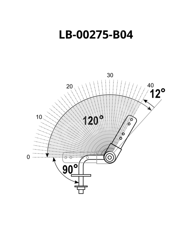 Mechanismus LS100-MP-120L-30A - 120° - 90°-210° Schwarz matt