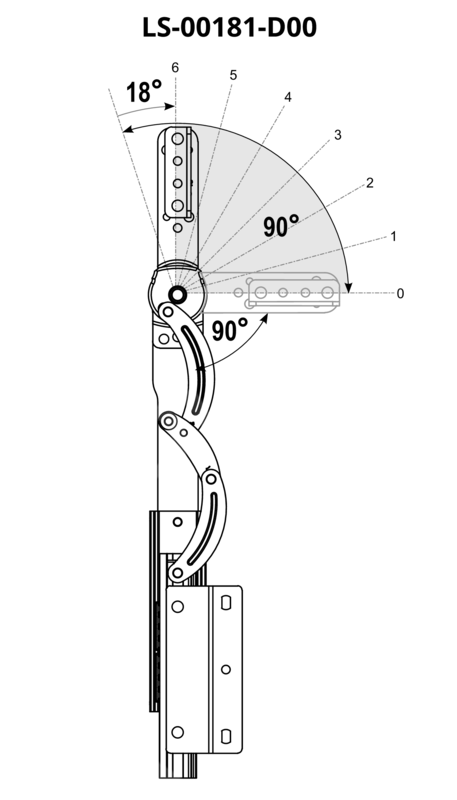 Mechanizm zagłówka GDW-6L-30  90°-180° Socket HLT