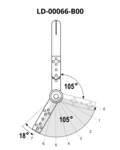 Ramka  HOPE - 640 mm IWS-SS-4-90 - small 40  105°-210° 