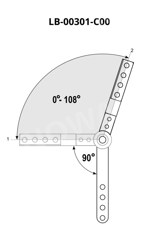 Reibscharnier ICC-L – 90–198° mit 2× Winkel H