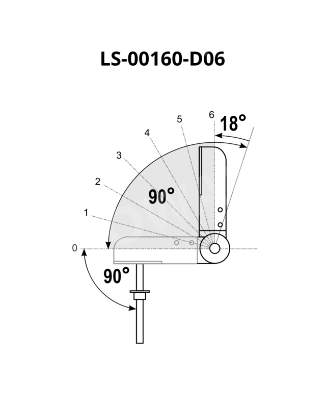 Mechanism LW-6L-32AF 90°-180° black chrome