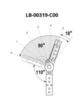 Mechanizm IHS-150T-SS-5-90 - small z ruchomym kątownikiem i sprężyną - 110°-200° 